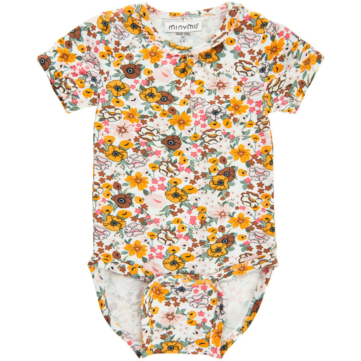 Weißer kurzarm Body Blümchen 50