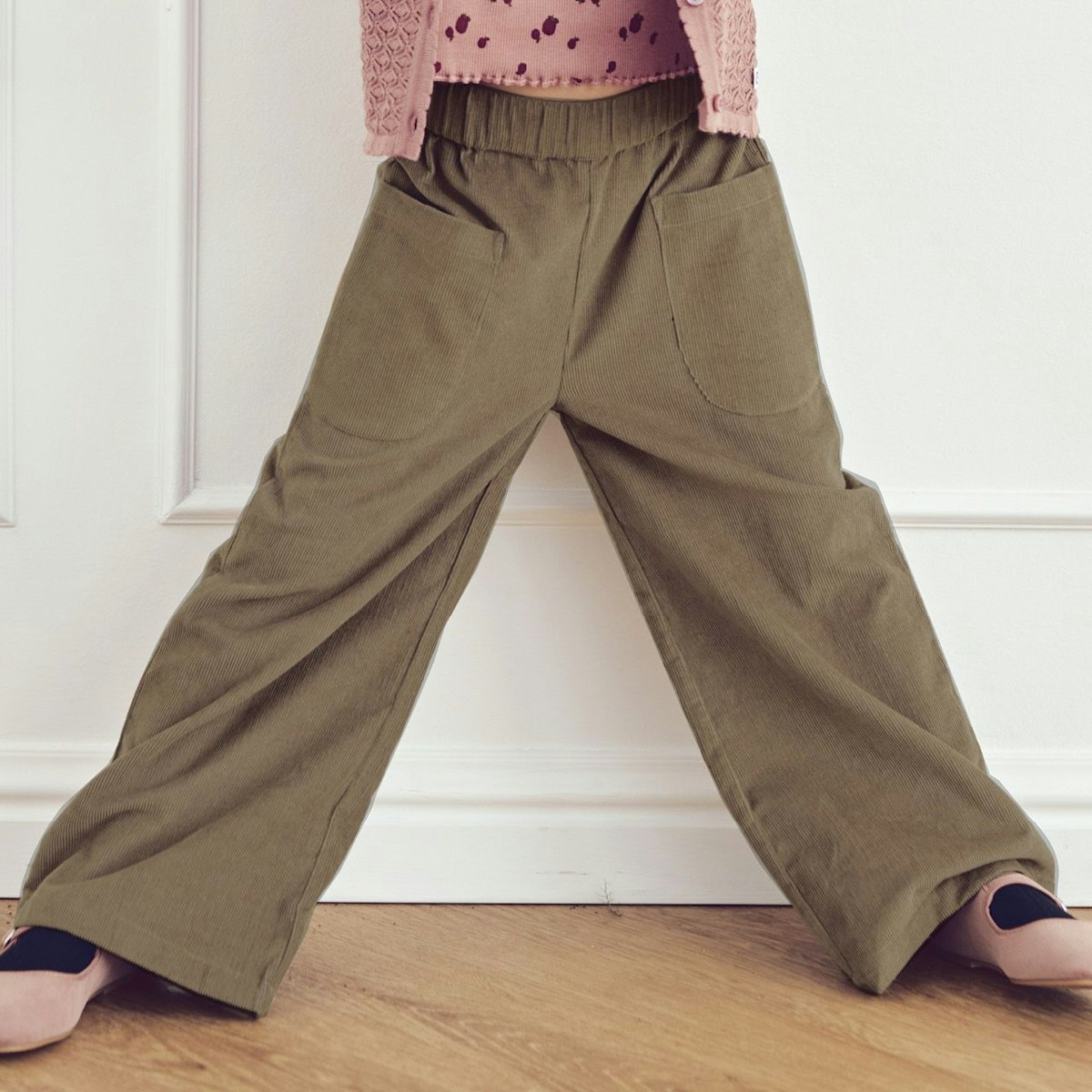 Weite Cordhose braun 116