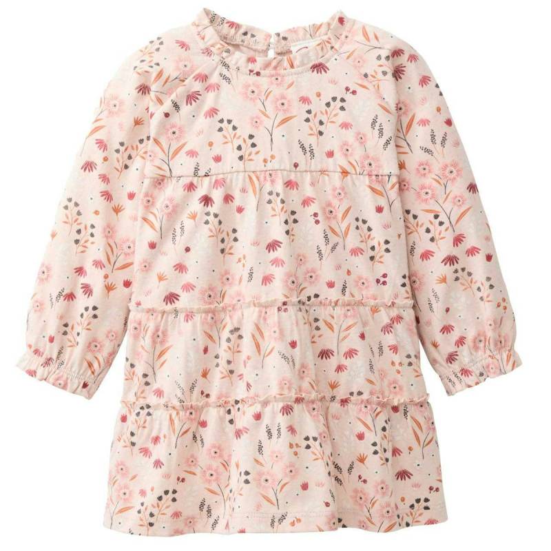 Weites Langarmkleid rosa geblümt 86/92