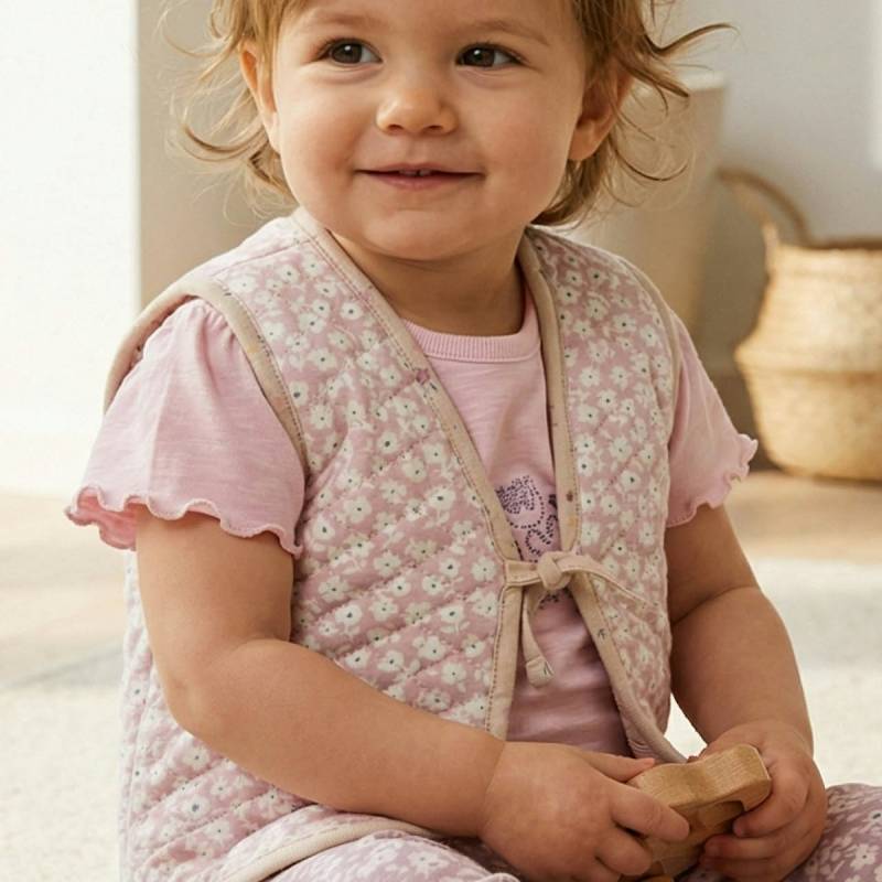 Wendbare Steppweste rosa Blümchen 62/68 Wendbare Steppweste rosa Blümchen 62/68