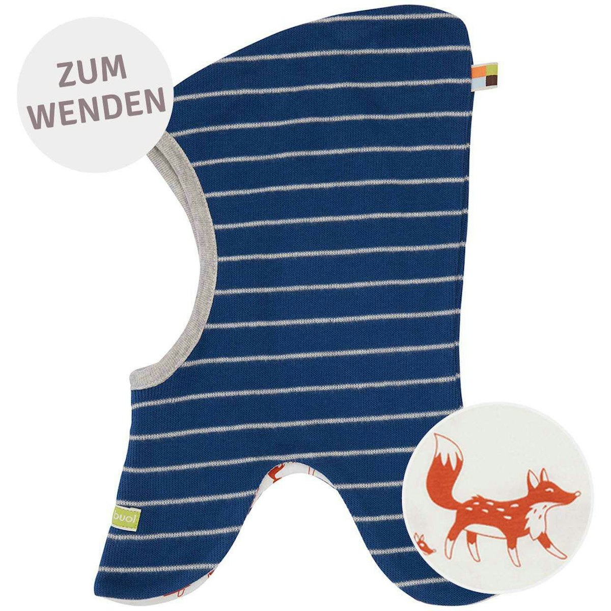 Wende Fahrradhelm Mütze marine gestreift 62