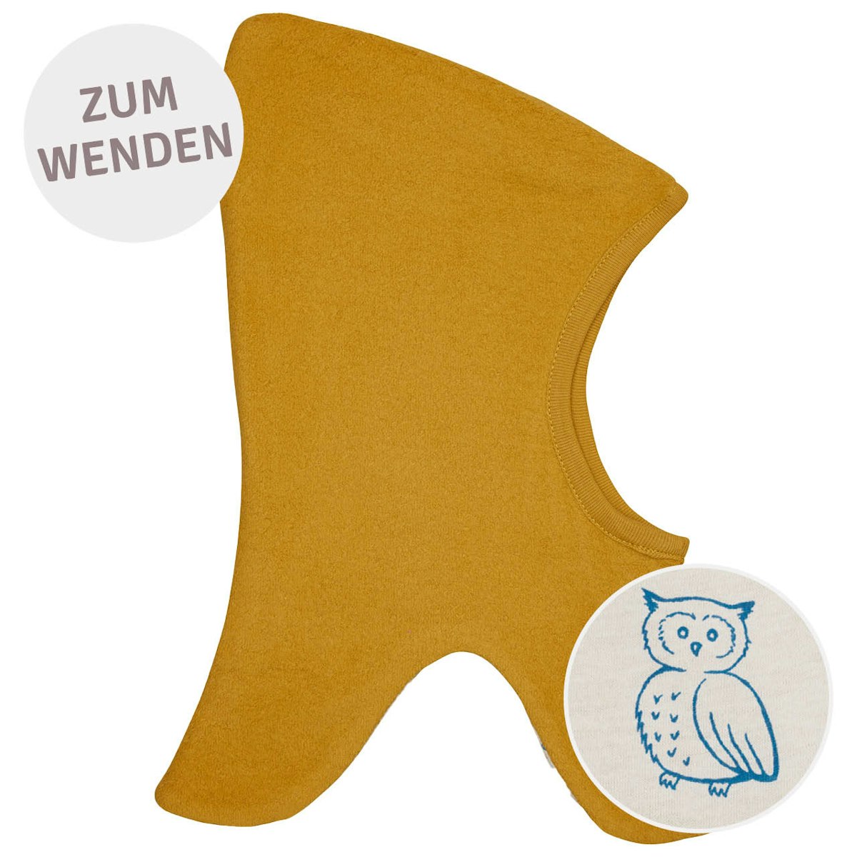 Wende Schlupfmütze Fleece currygelb 110