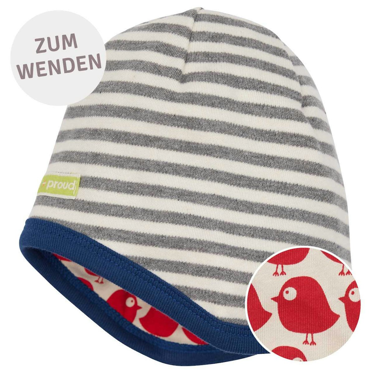 Wendemütze Ringel grau 98