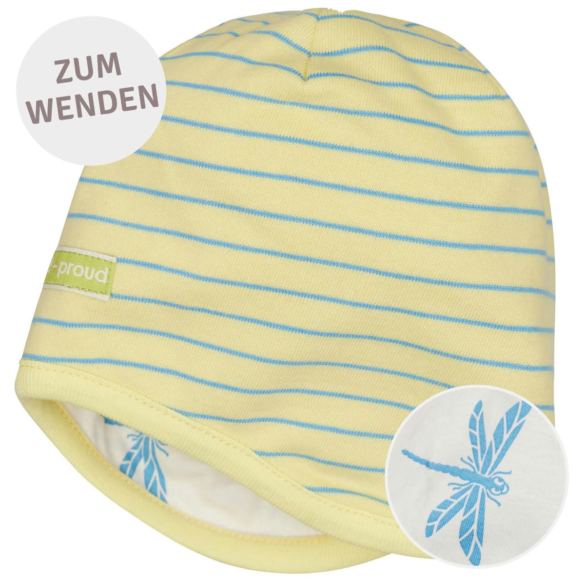 Wendemütze Ringel hellgelb 122