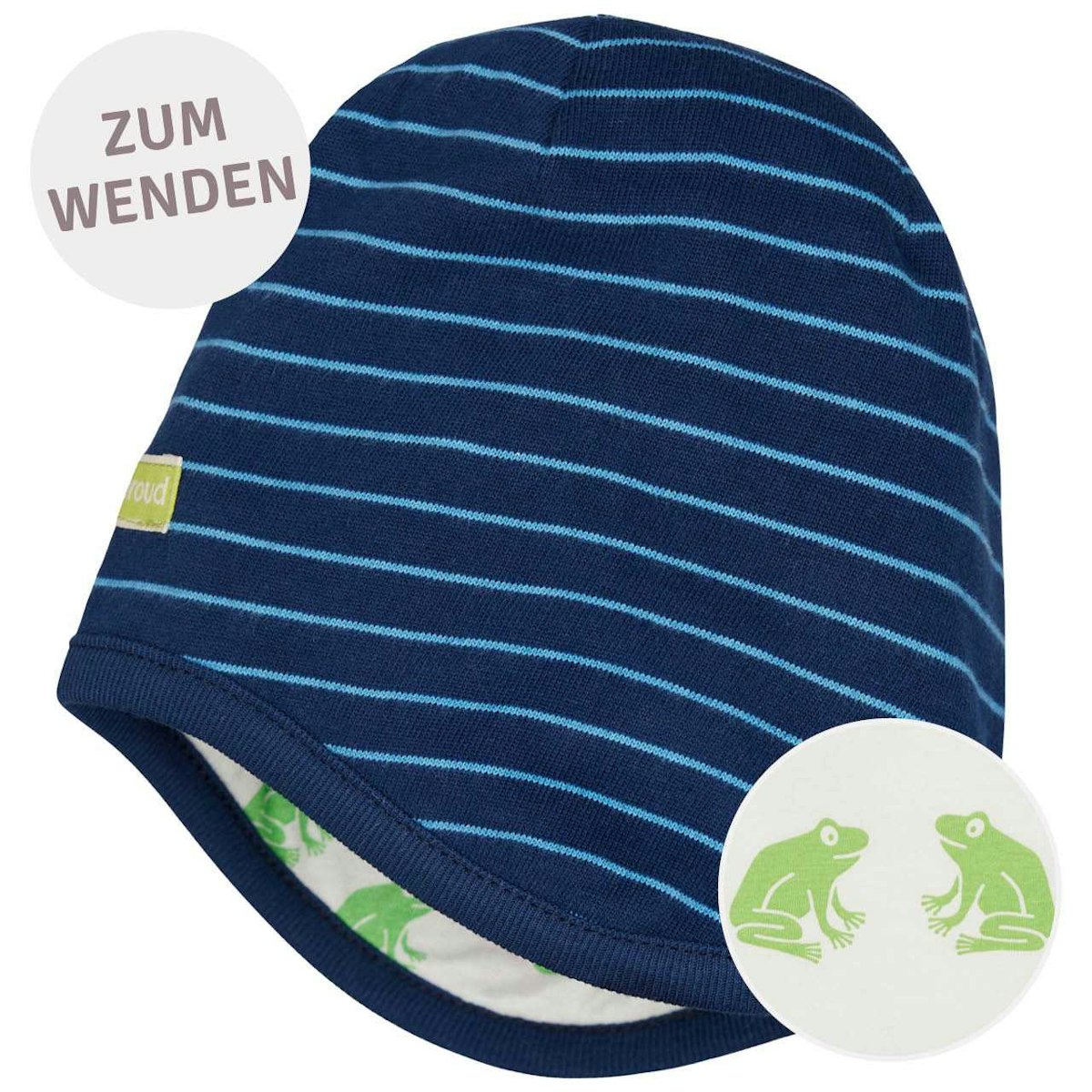 Wendemütze Ringel marine 74