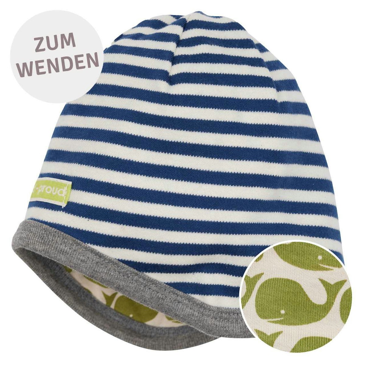 Wendemütze Ringel marine 86