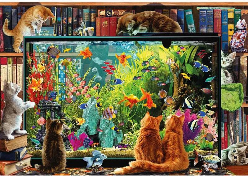 Wentworth Puzzles - Holzpuzzle / 40 Teile / Kitten Aquarium