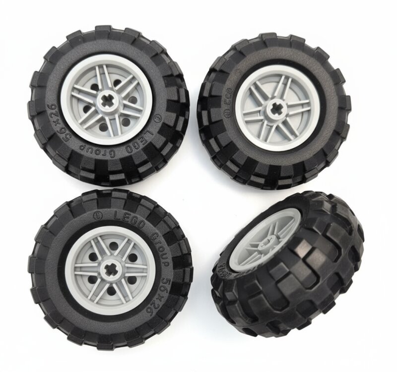 Wheel 30.4mm D. x 20mm with No Pin Holes and Reinforced Rim with Black Tire 56 x 26 Balloon (56145 / 55976)