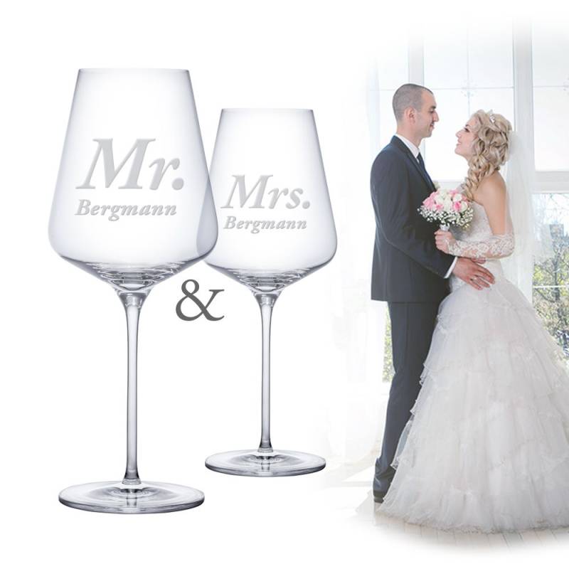 Weingläser - Mr and Mrs von Monsterzeug