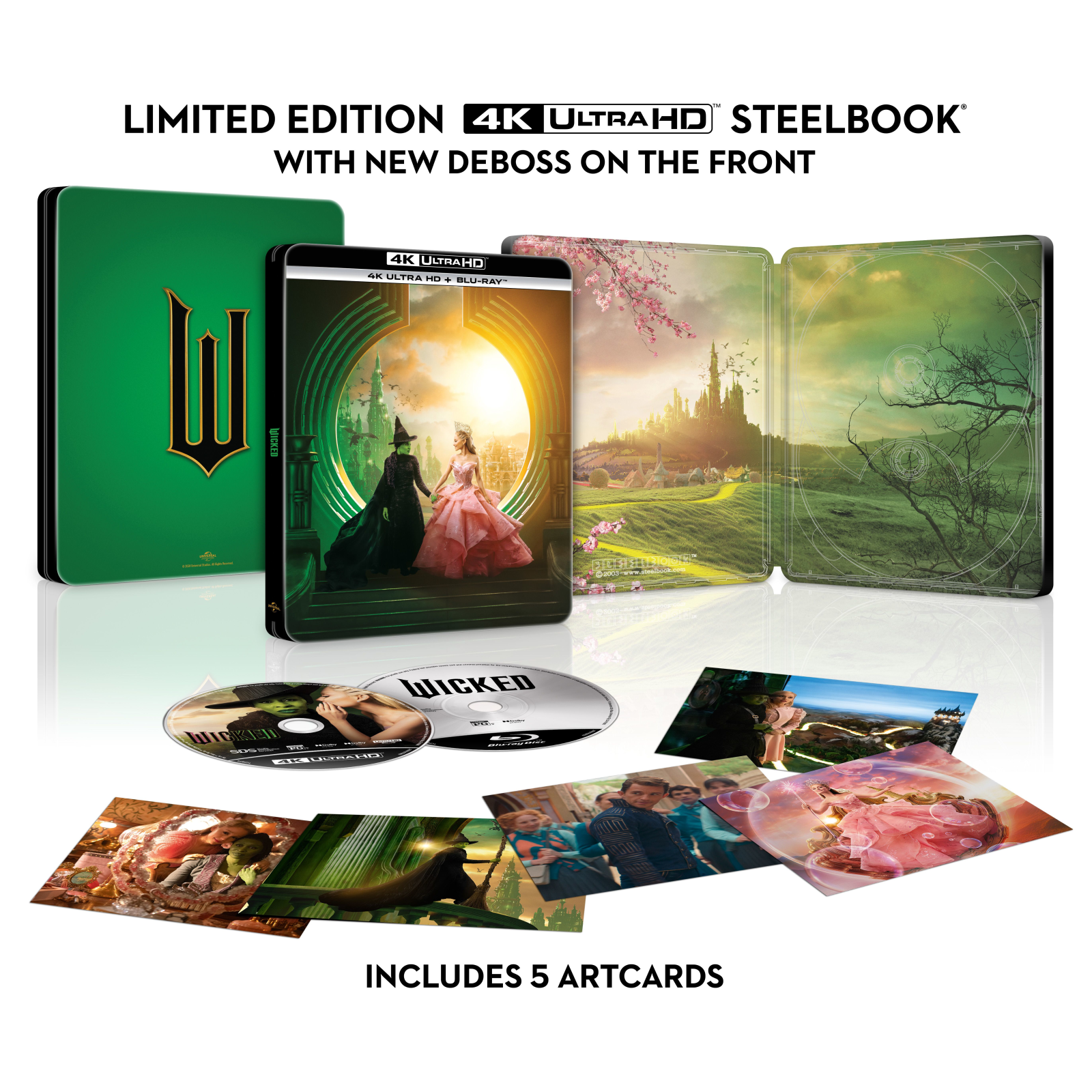 Wicked 4K UHD & Blu-Ray Steelbook & Artcards