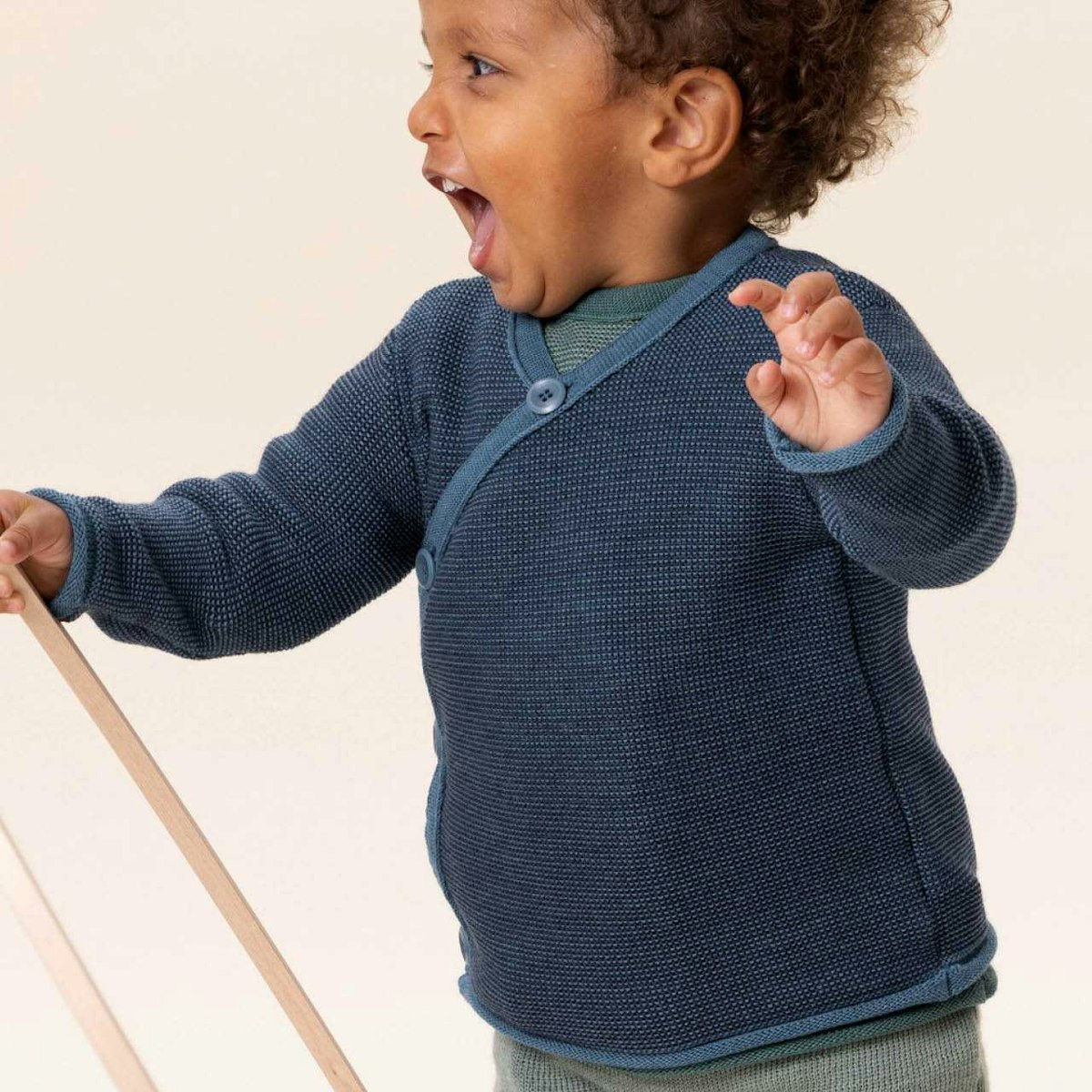 Wickeljacke Baby taubenblau-indigo 98/104