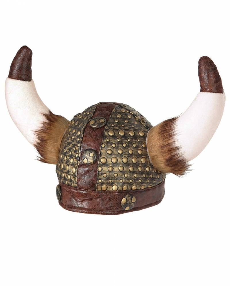 Wikinger Helm Faxe mit Kunstfell in Lederoptik Wikinger Helm Faxe mit Kunstfell in Lederoptik
