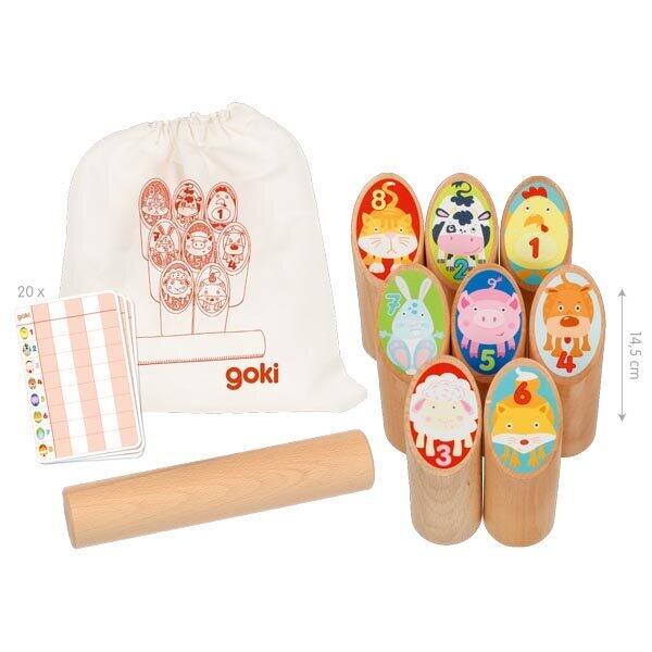 Wikingerspiel Tier Kubb, im Baumwollbeutel