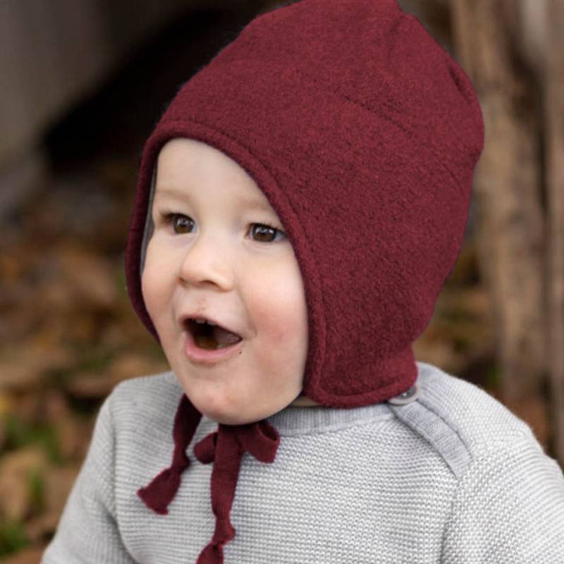 Wintermütze Wolle cassis Ohrenschutz 42/46 Wintermütze Wolle cassis Ohrenschutz 42/46