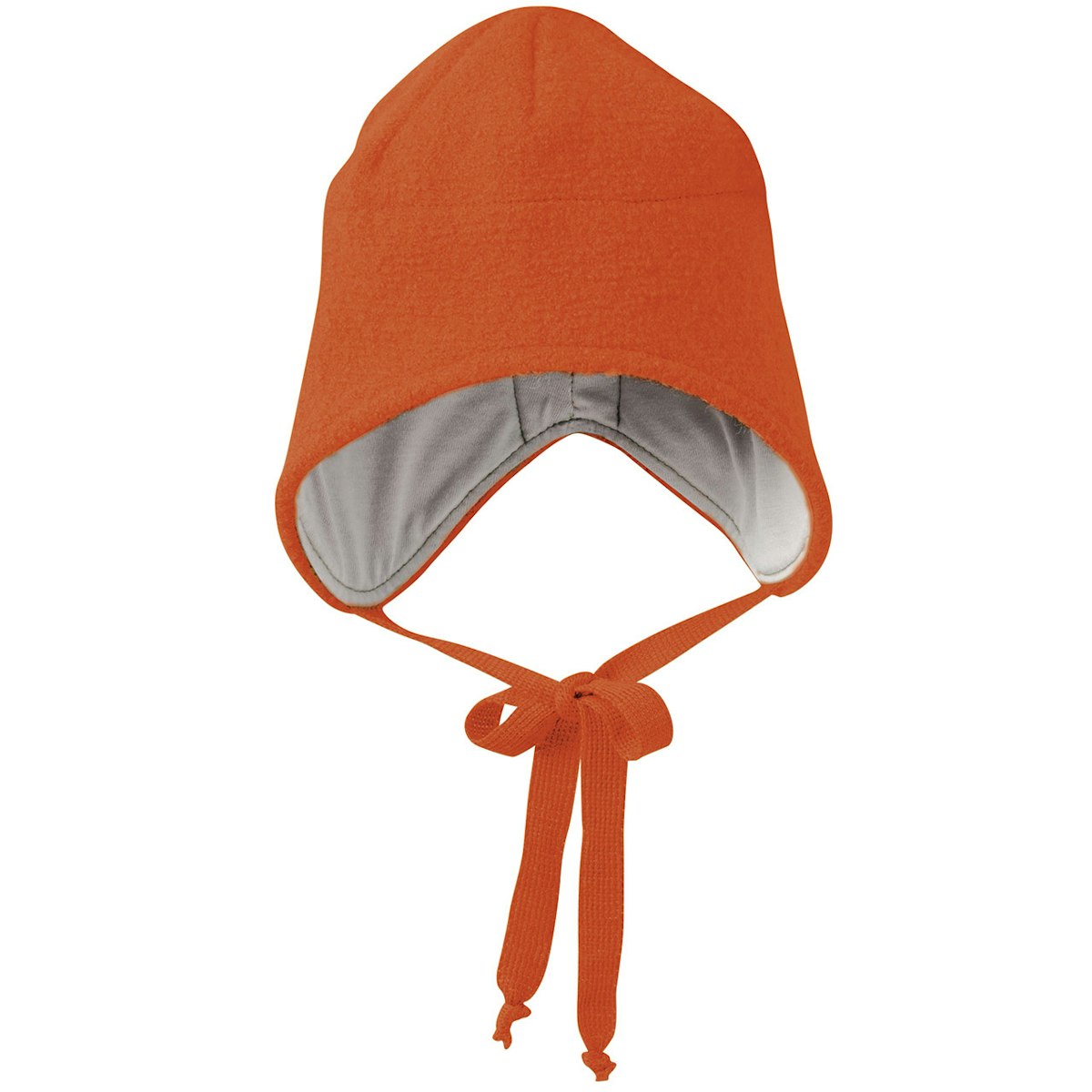 Wintermütze Wolle orange Ohrenschutz 50/53