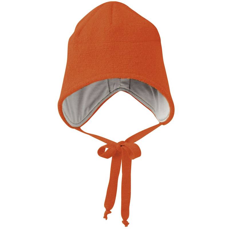 Wintermütze Wolle orange Ohrenschutz 50/53