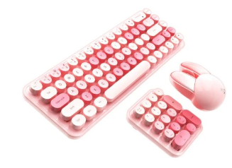 Wireless 3-in-1 Keyboard-Set Numeric Keypad Mouse - Pink Accessories für Kinder