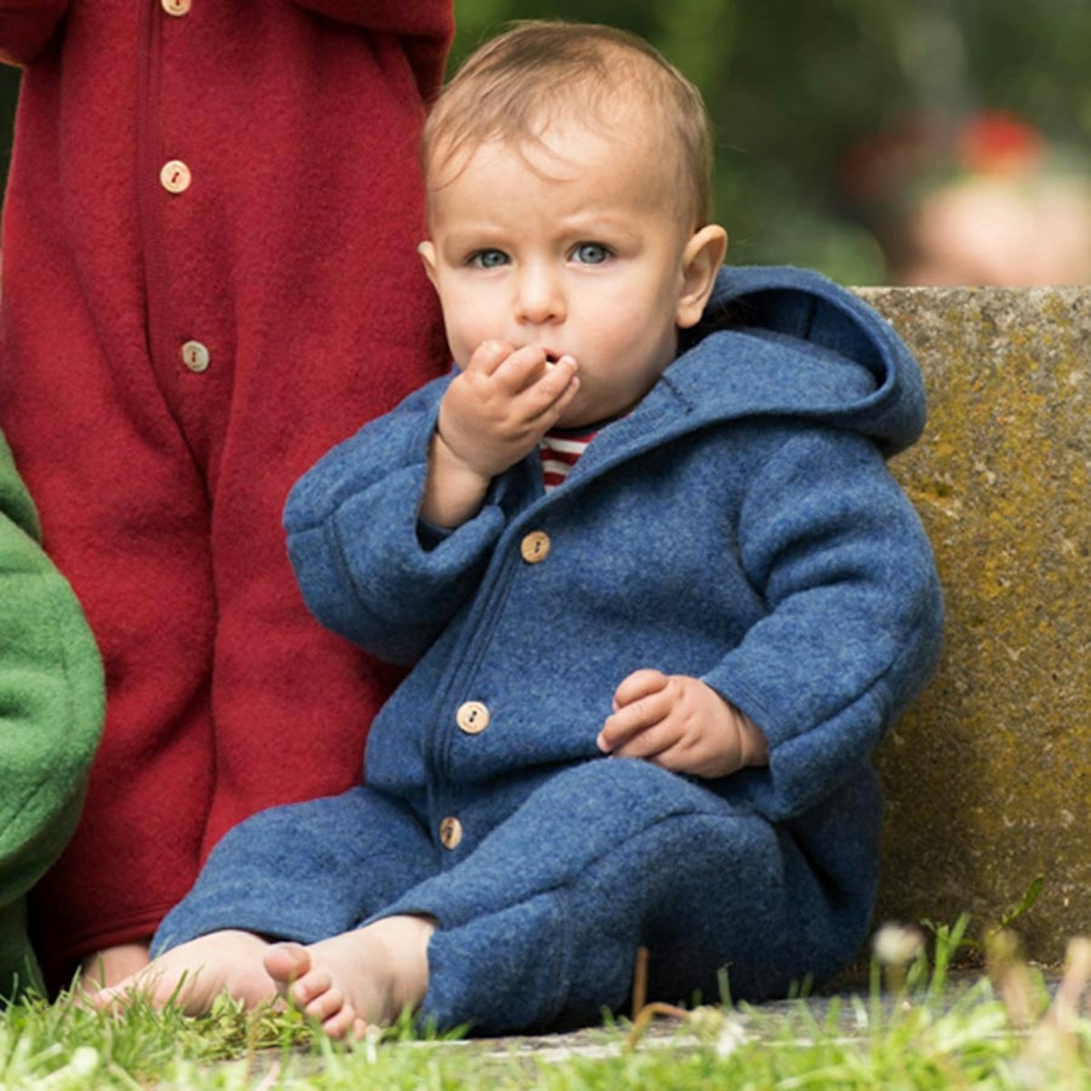 Woll Fleece Overall mitwachsend blau 80