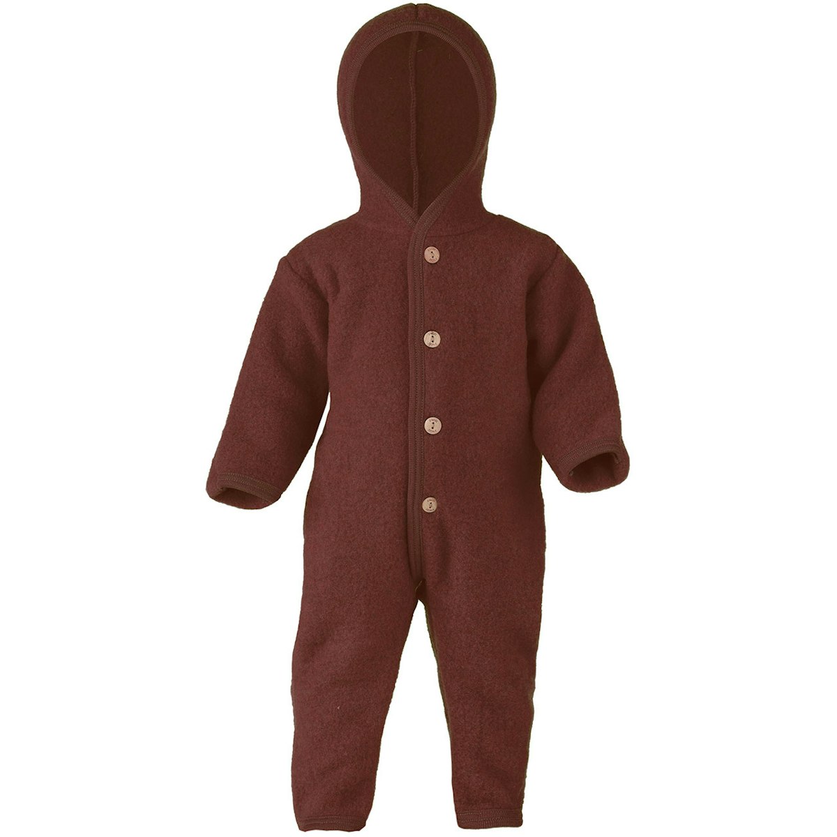 Woll Fleece Overall mitwachsend zimt-braun 92