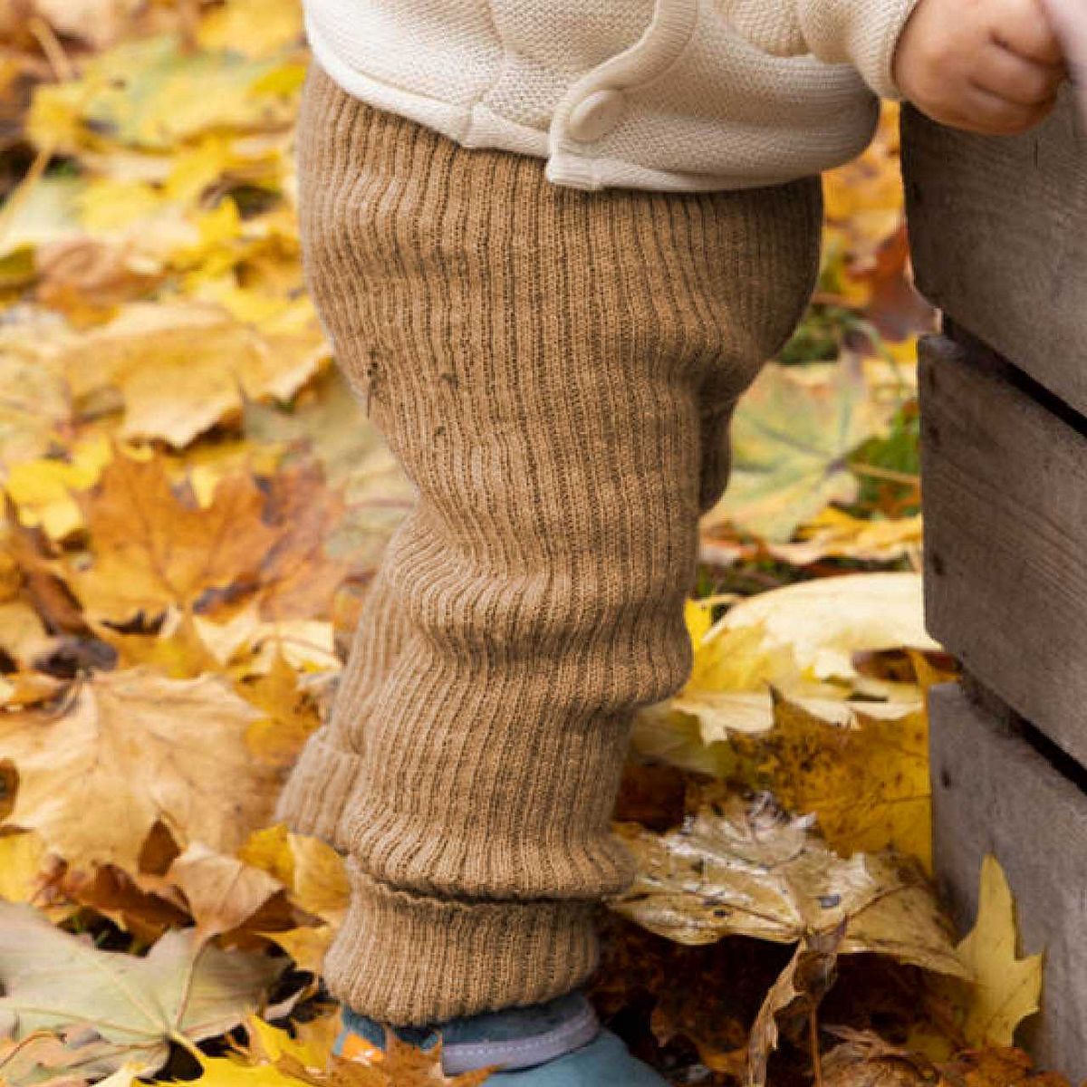 Woll Leggings karamell-braun warm und mitwachsend 110/116