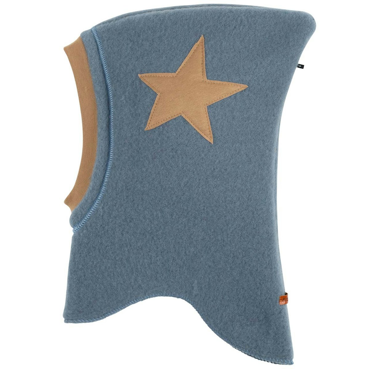 Woll Schlupfmütze Stern-Aufnäher blau 51
