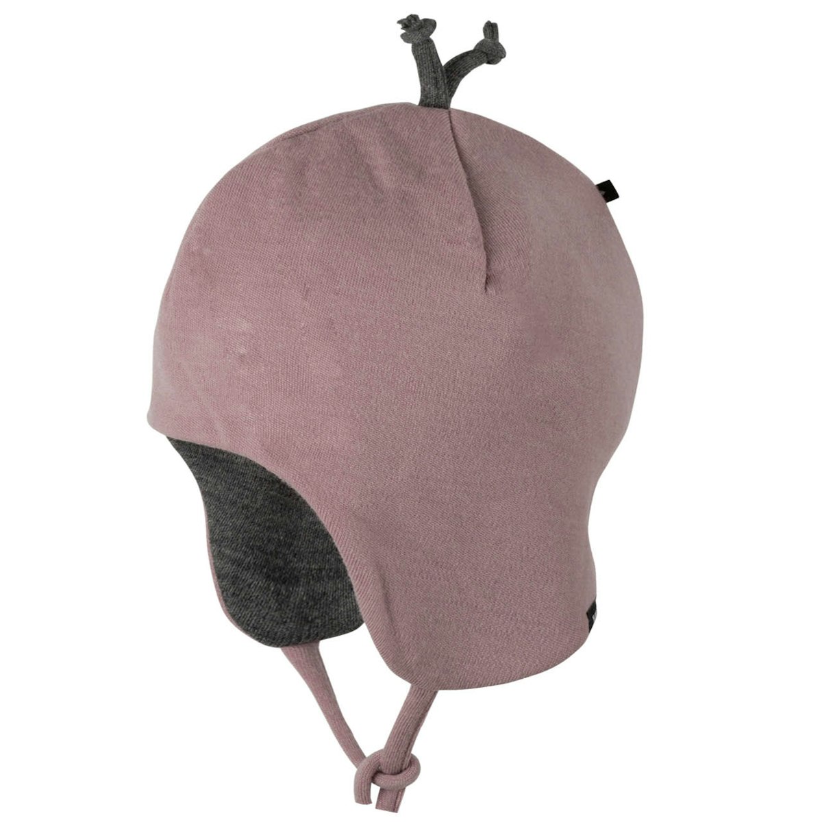 Woll Wintermütze zum Binden mauve 37/39