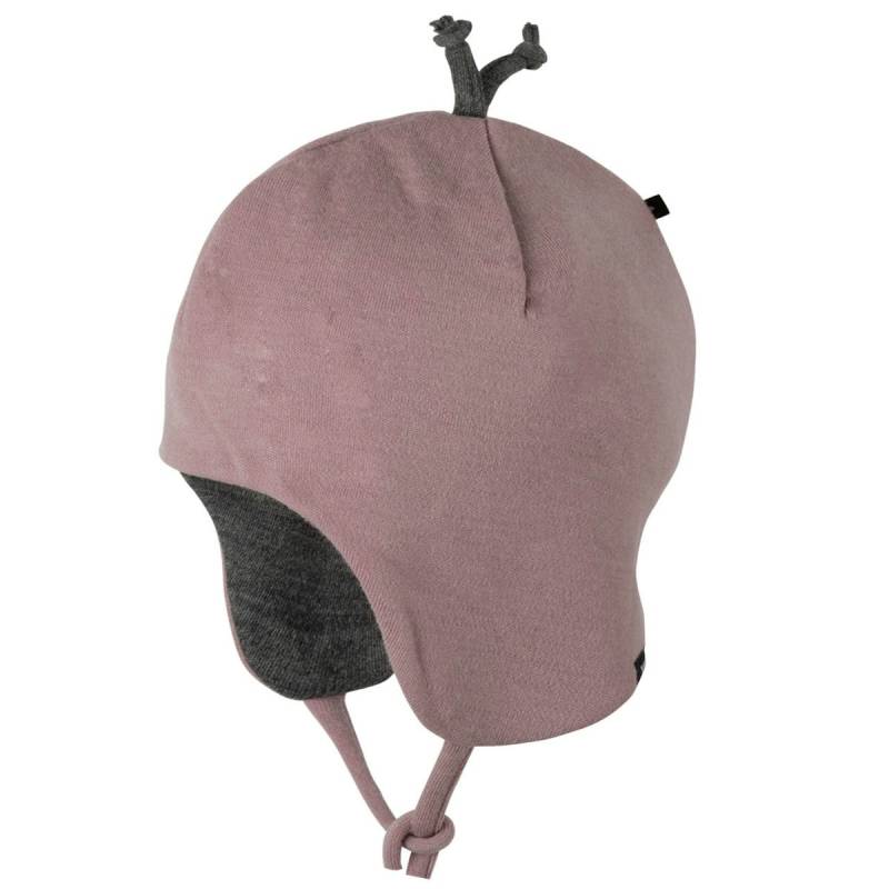 Woll Wintermütze zum Binden mauve 37/39