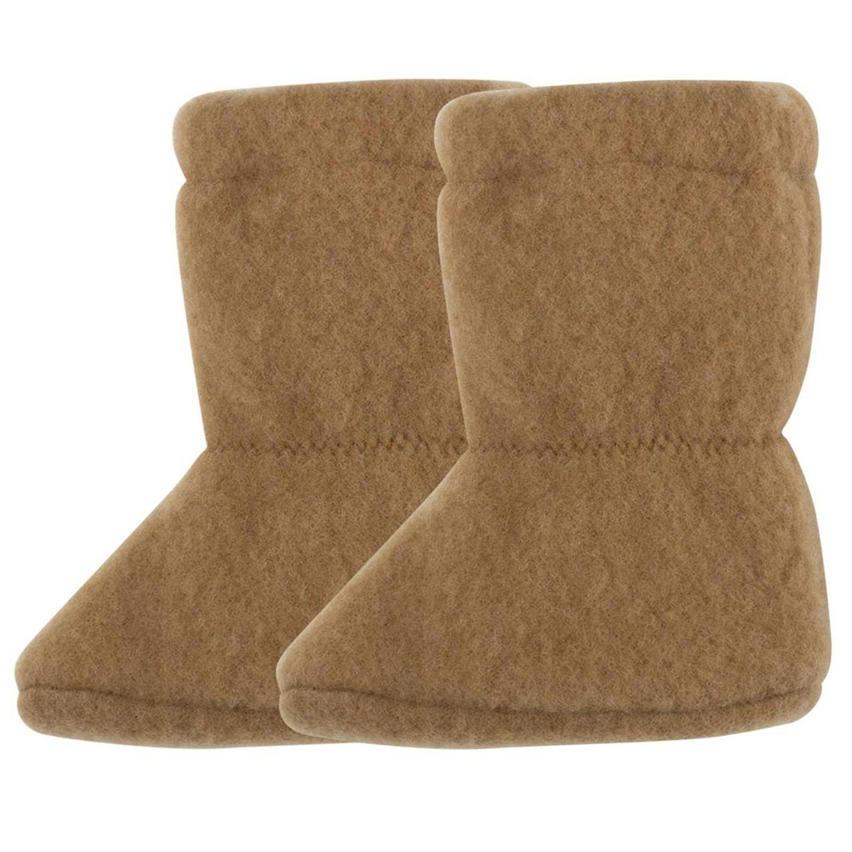 Wolle Babyschuhe als Socke dunkles sand-beige 56/62