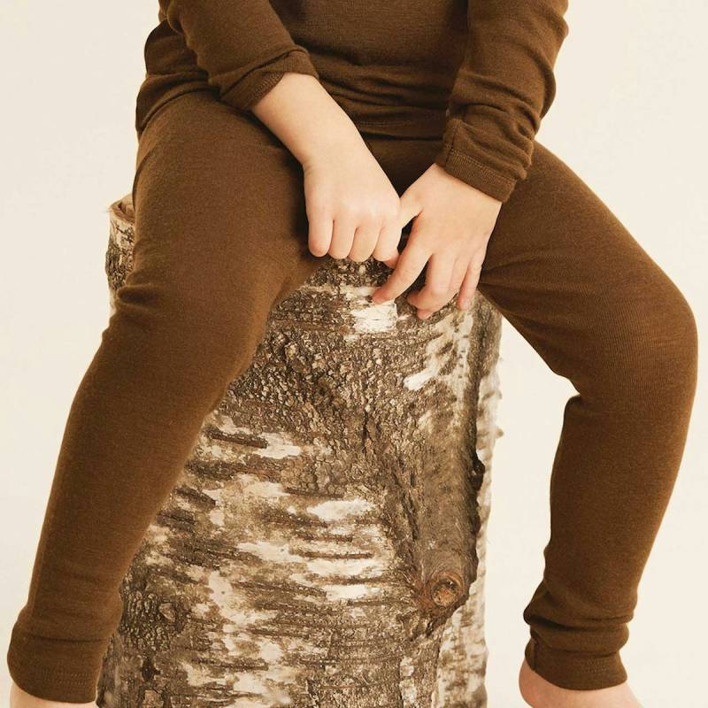 Wolle Leggings braun 110