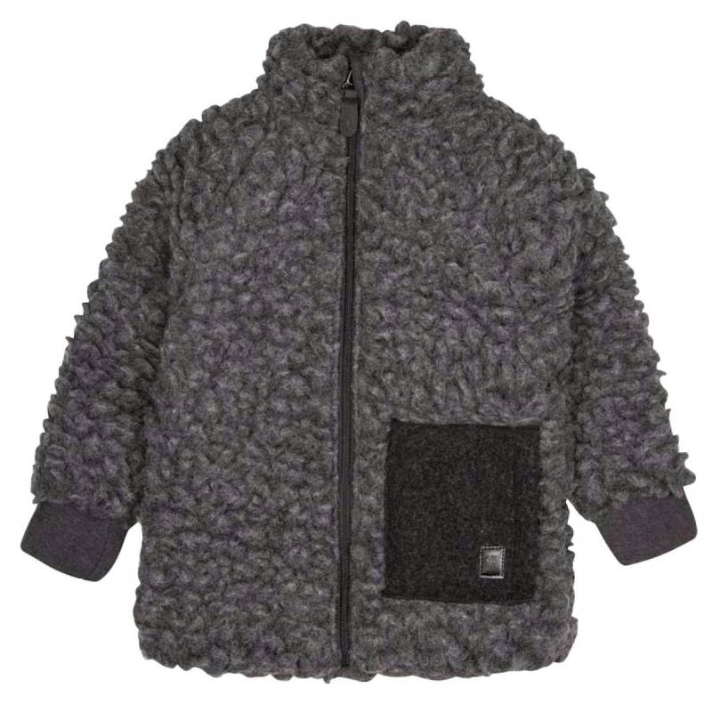 Wolle Plüsch-Jacke schiefergrau 122/128 Wolle Plüsch-Jacke schiefergrau 122/128