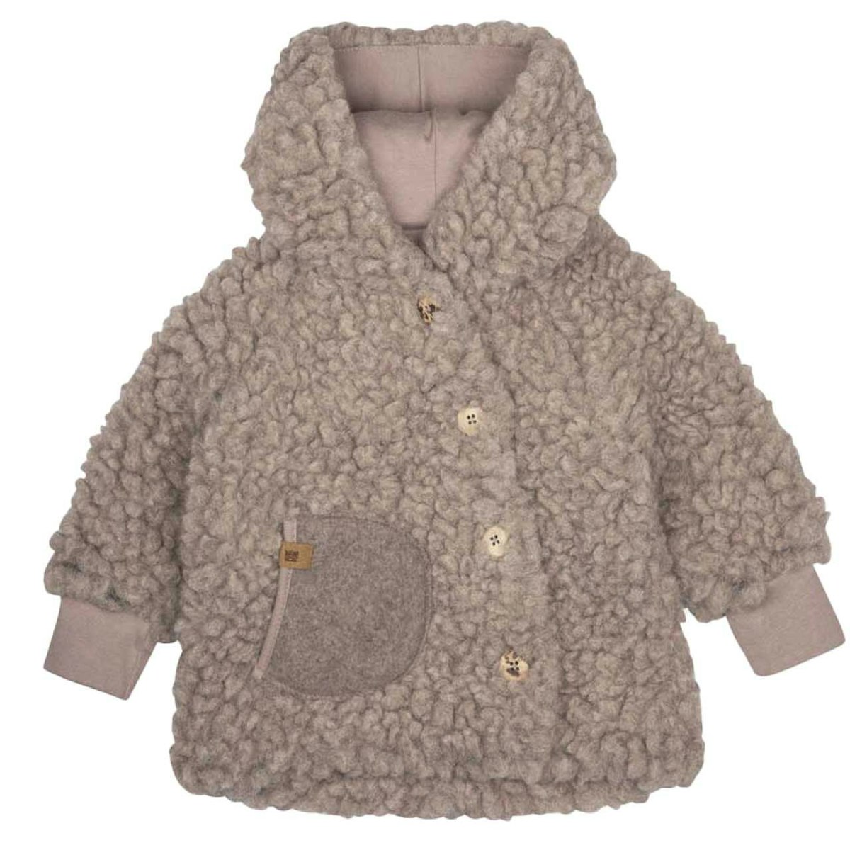 Wolle Plüsch-Mantel beige 98/104 Wolle Plüsch-Mantel beige 98/104