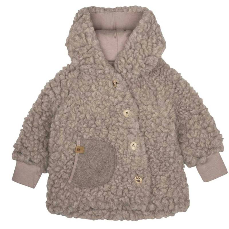 Wolle Plüsch-Mantel beige 98/104 Wolle Plüsch-Mantel beige 98/104