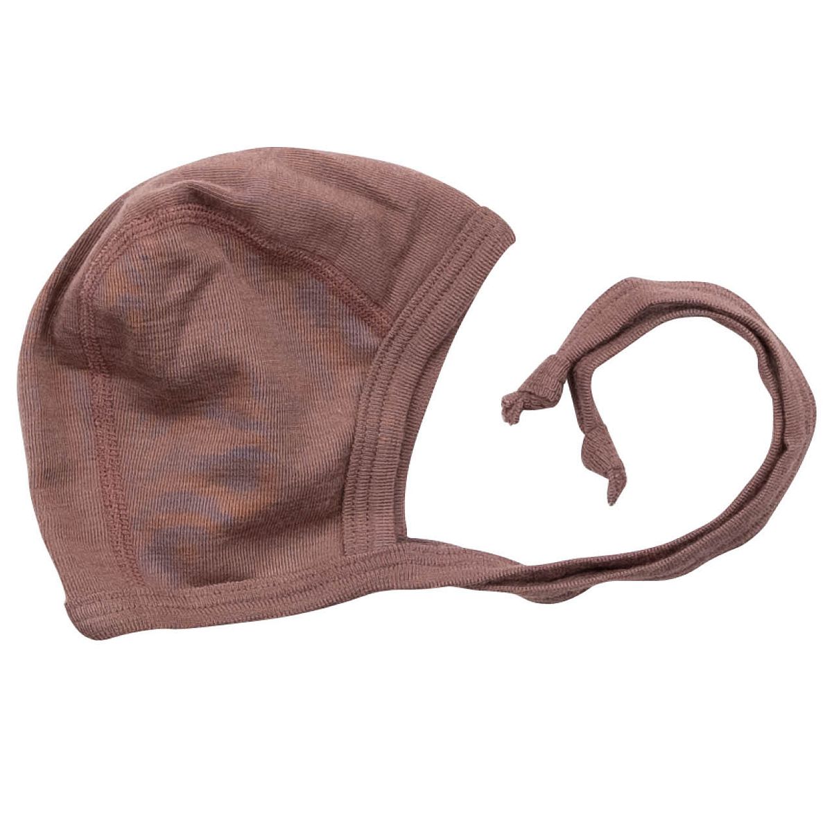 Wolle Seide Babymütze mauve 62