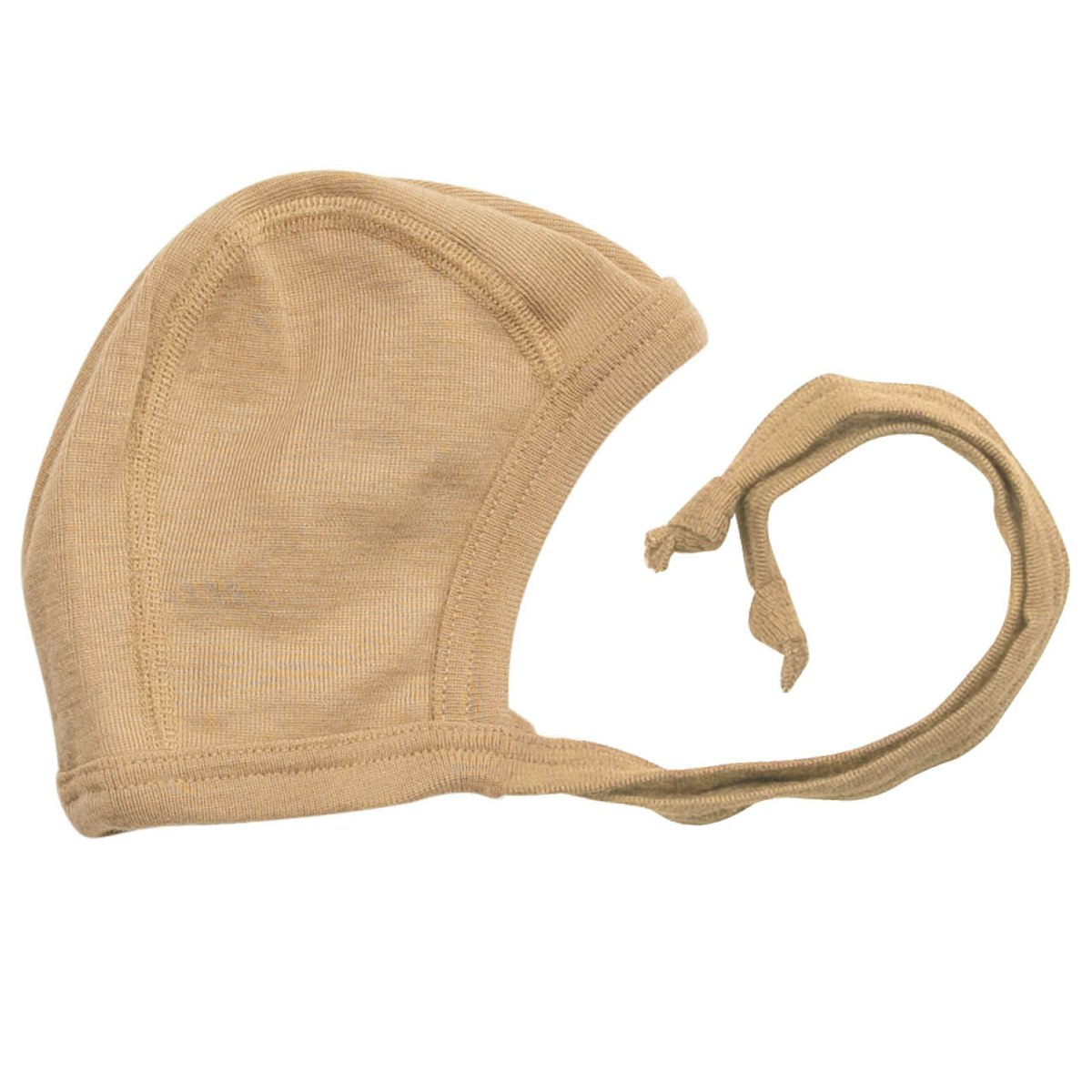 Wolle Seide Babymütze sand-beige 62