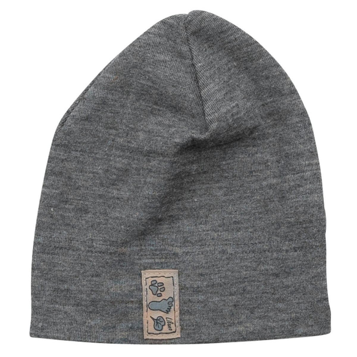 Wolle Seide Beanie grau 110/116
