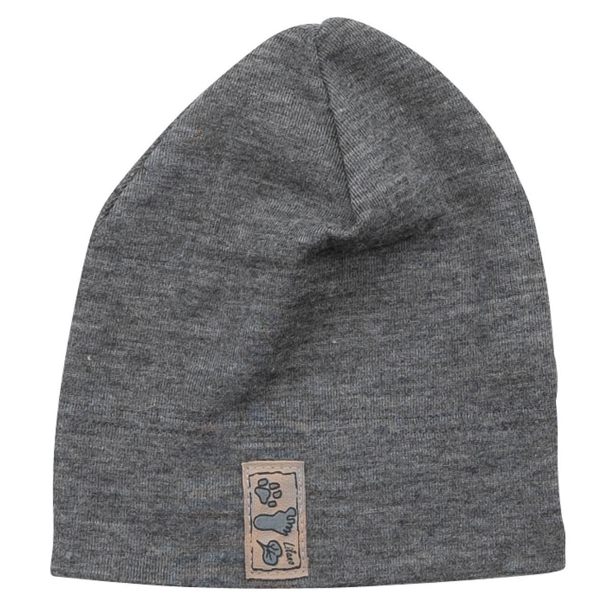 Wolle Seide Beanie grau 98/104