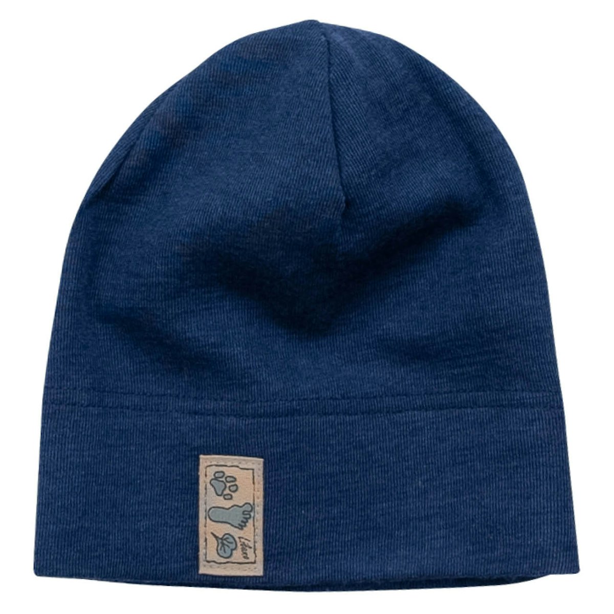 Wolle Seide Beanie marine 98/104