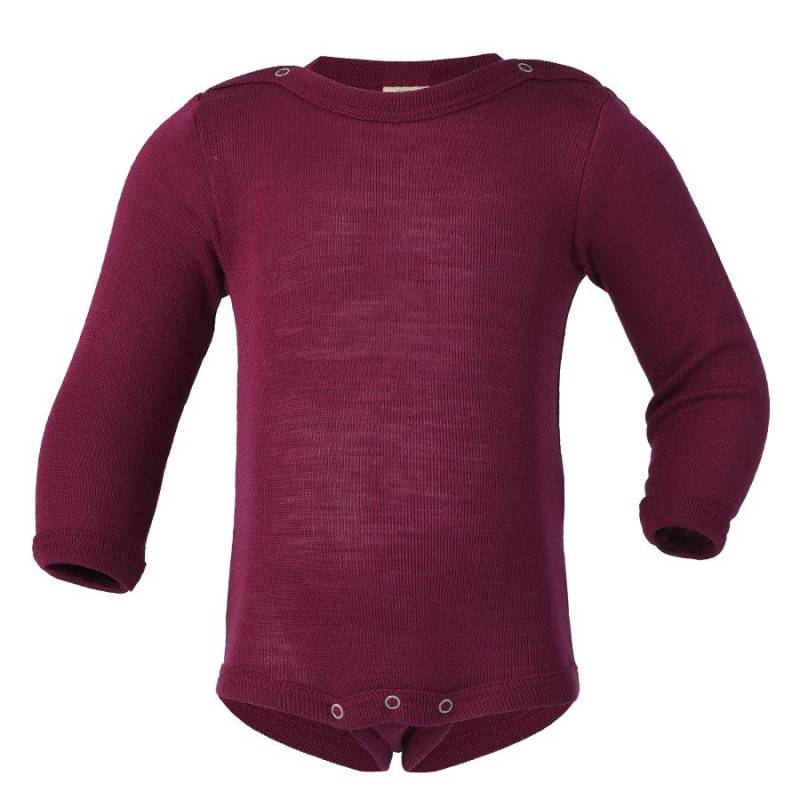 Wolle Seide Body langarm Druckknöpfe beere 86/92 Wolle Seide Body langarm Druckknöpfe beere 86/92