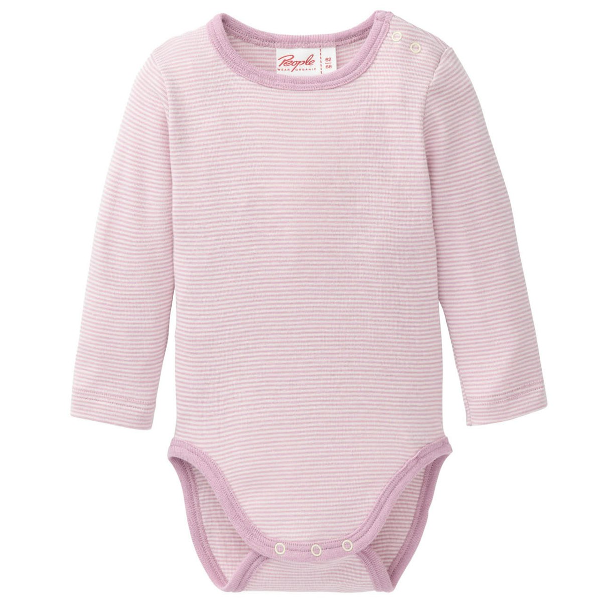 Wolle Seide Body langarm flieder gestreift 98/104