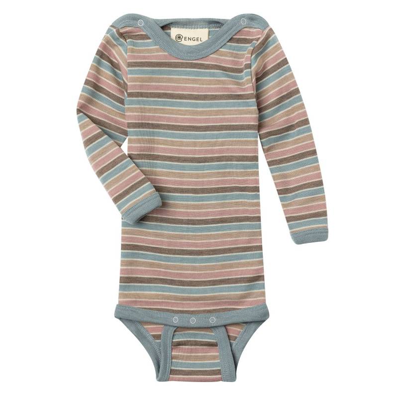 Wolle Seide Body langarm geringelt Pastell 98/104 Wolle Seide Body langarm geringelt Pastell 98/104