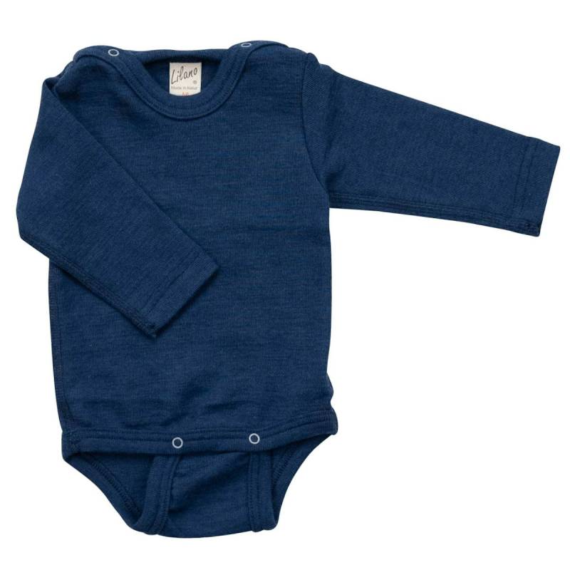 Wolle Seide Body langarm marine 98