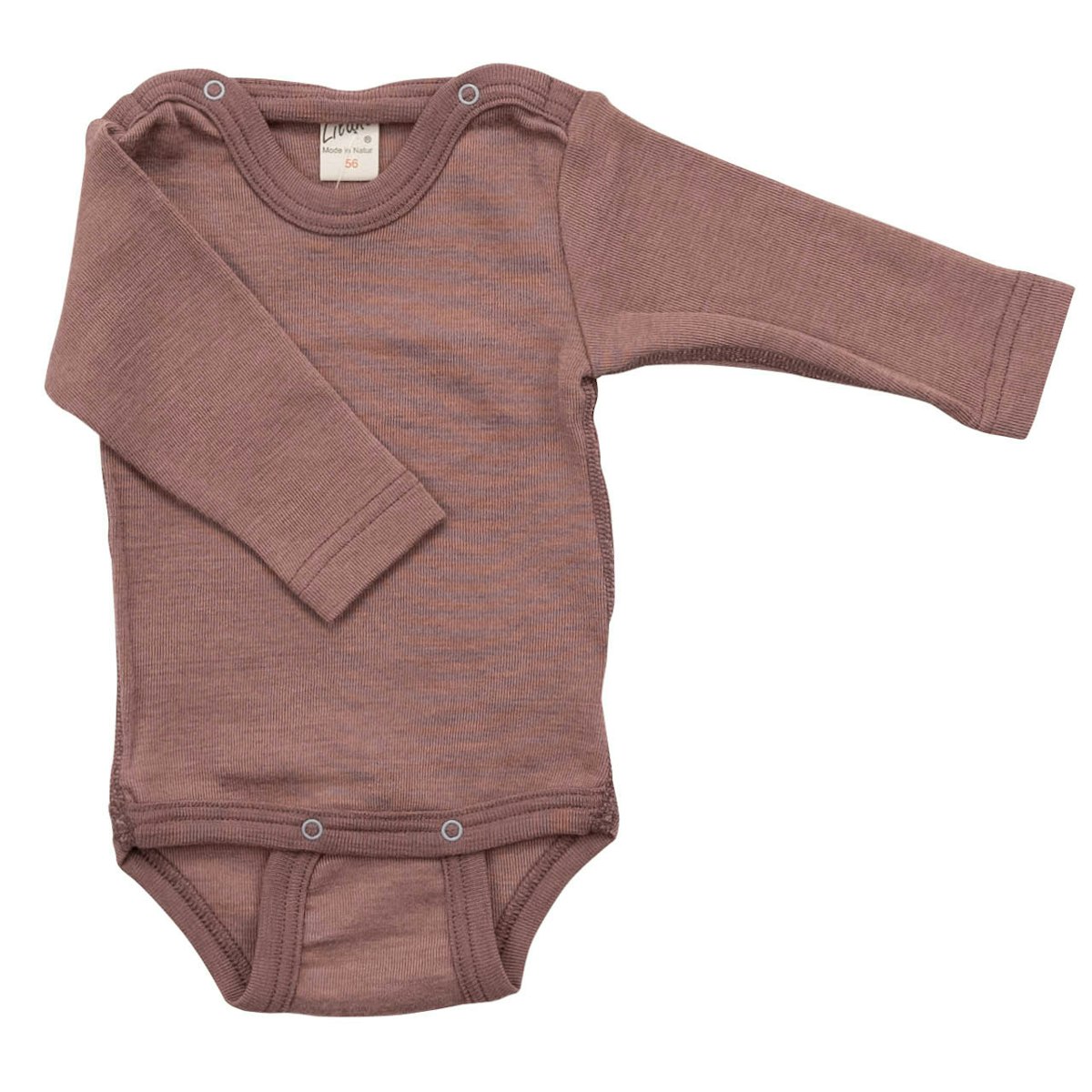 Wolle Seide Body langarm mauve 98