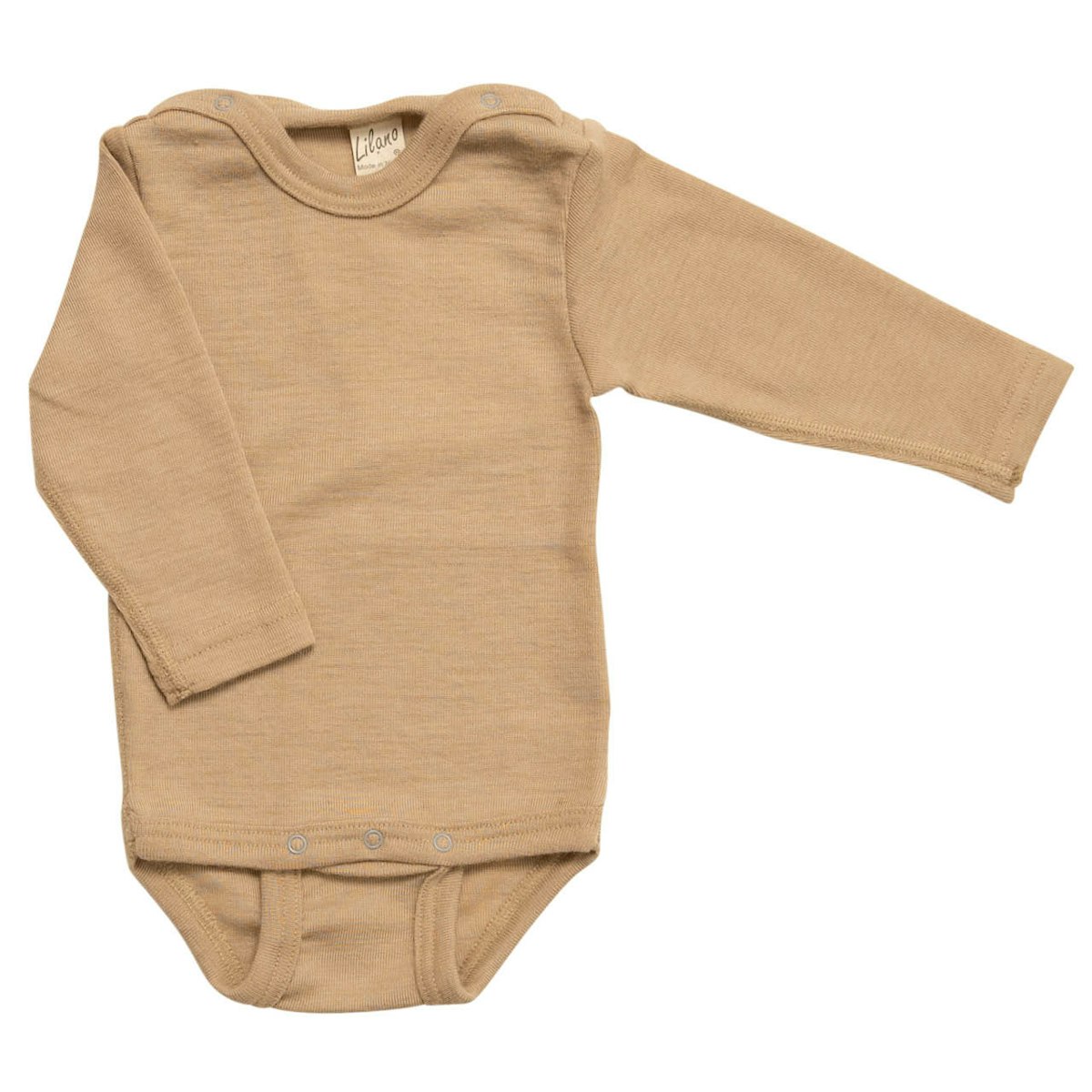 Wolle Seide Body langarm sand 74