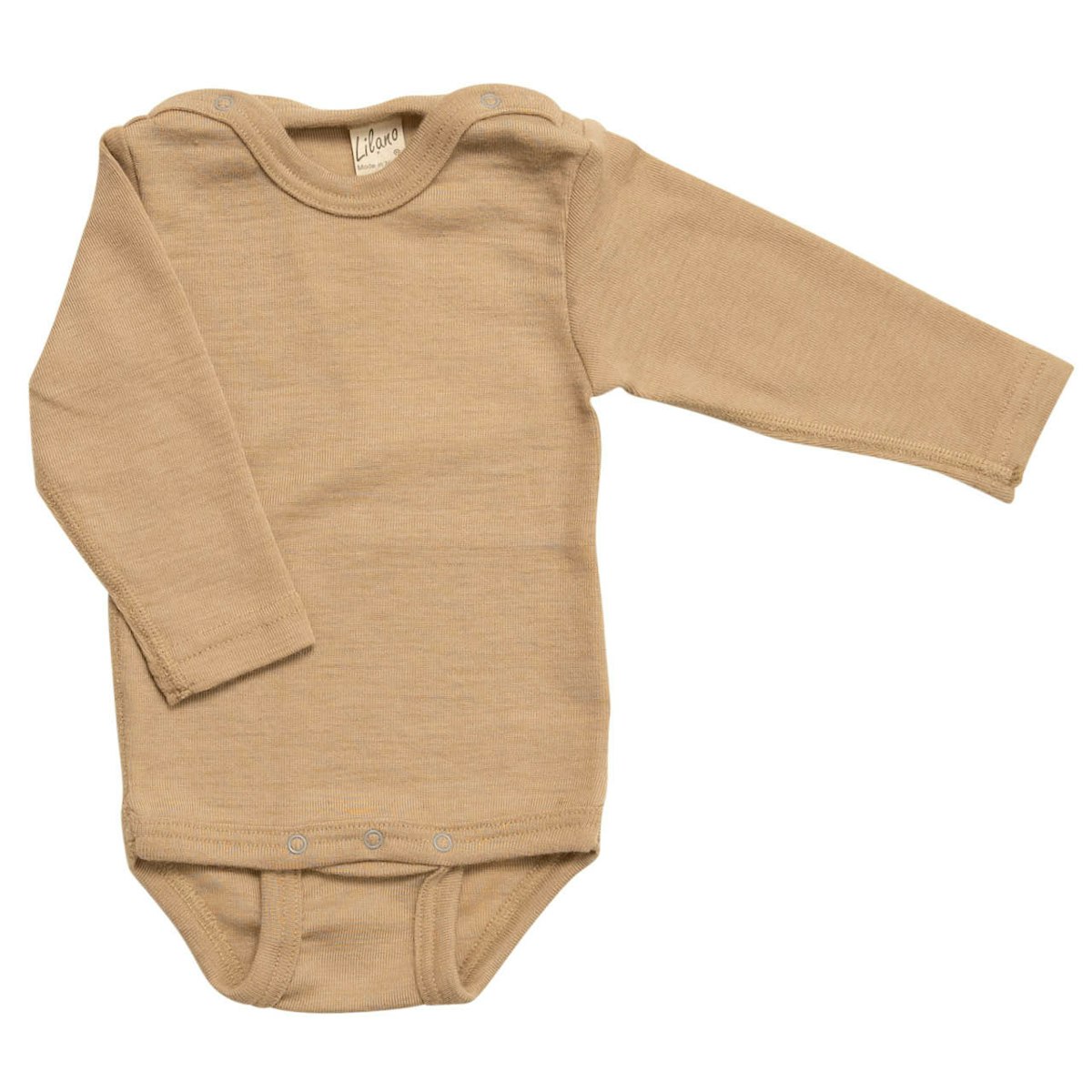 Wolle Seide Body langarm sand 98