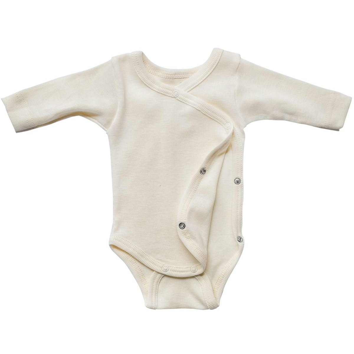 Wolle Seide Frühchen Wickelbody natur 44