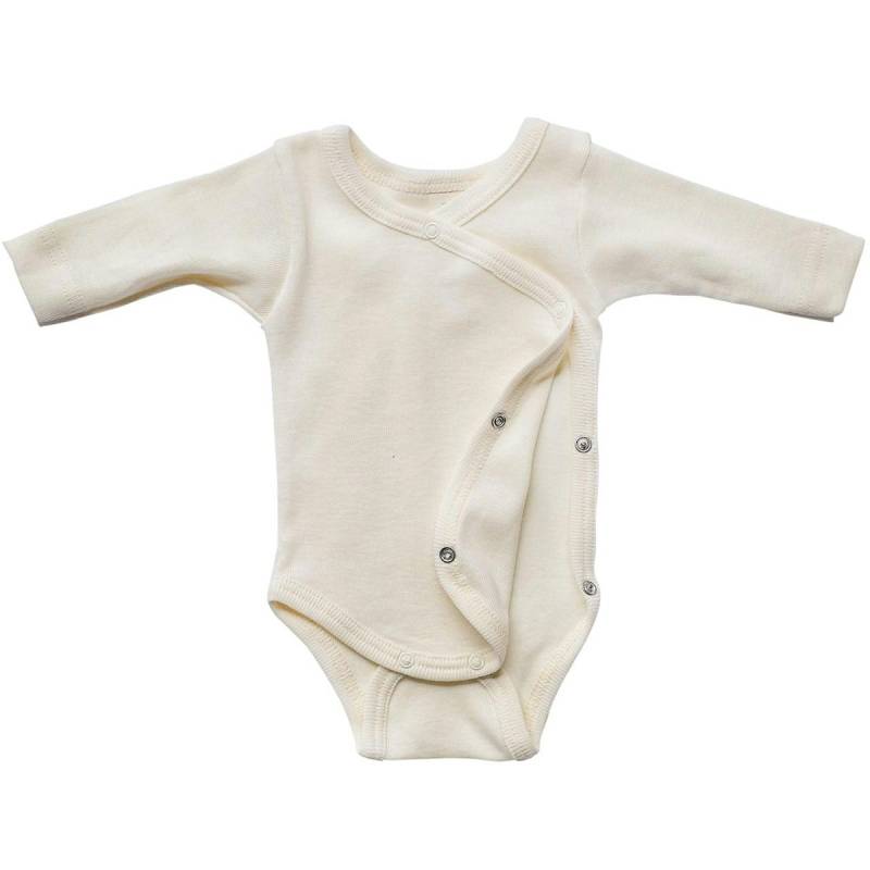 Wolle Seide Frühchen Wickelbody natur 44