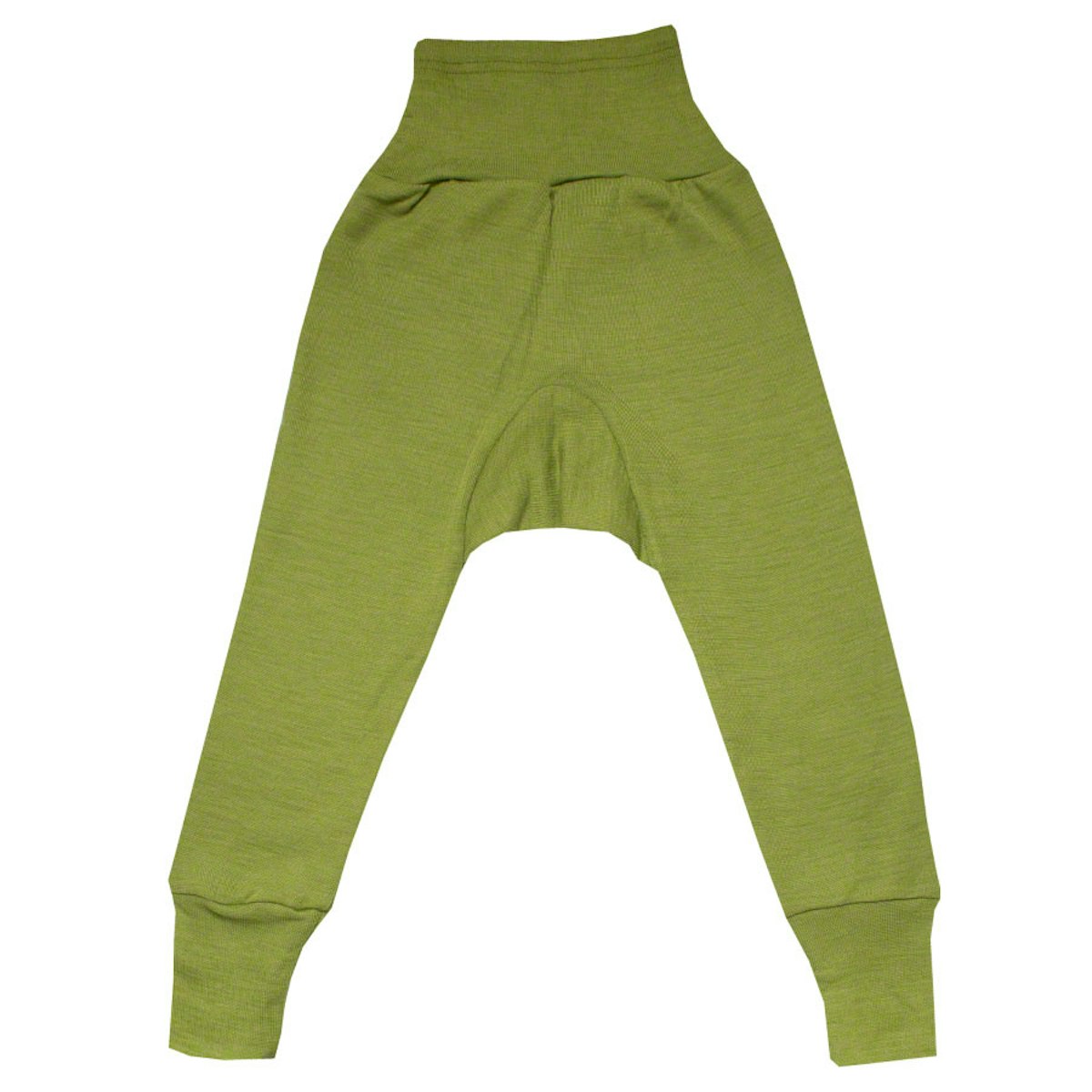 Wolle Seide Hose Bündchen grün 98/104