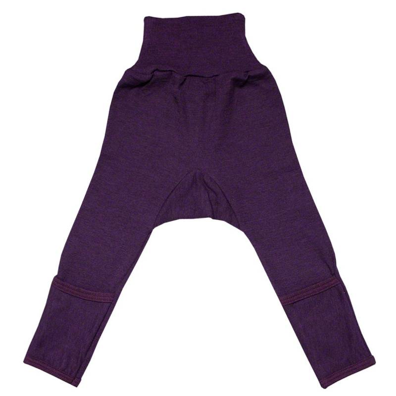 Wolle Seide Hose Bündchen lila 86/92