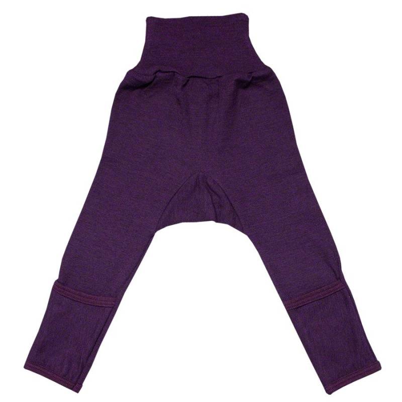 Wolle Seide Hose Bündchen lila 98/104 Wolle Seide Hose Bündchen lila 98/104