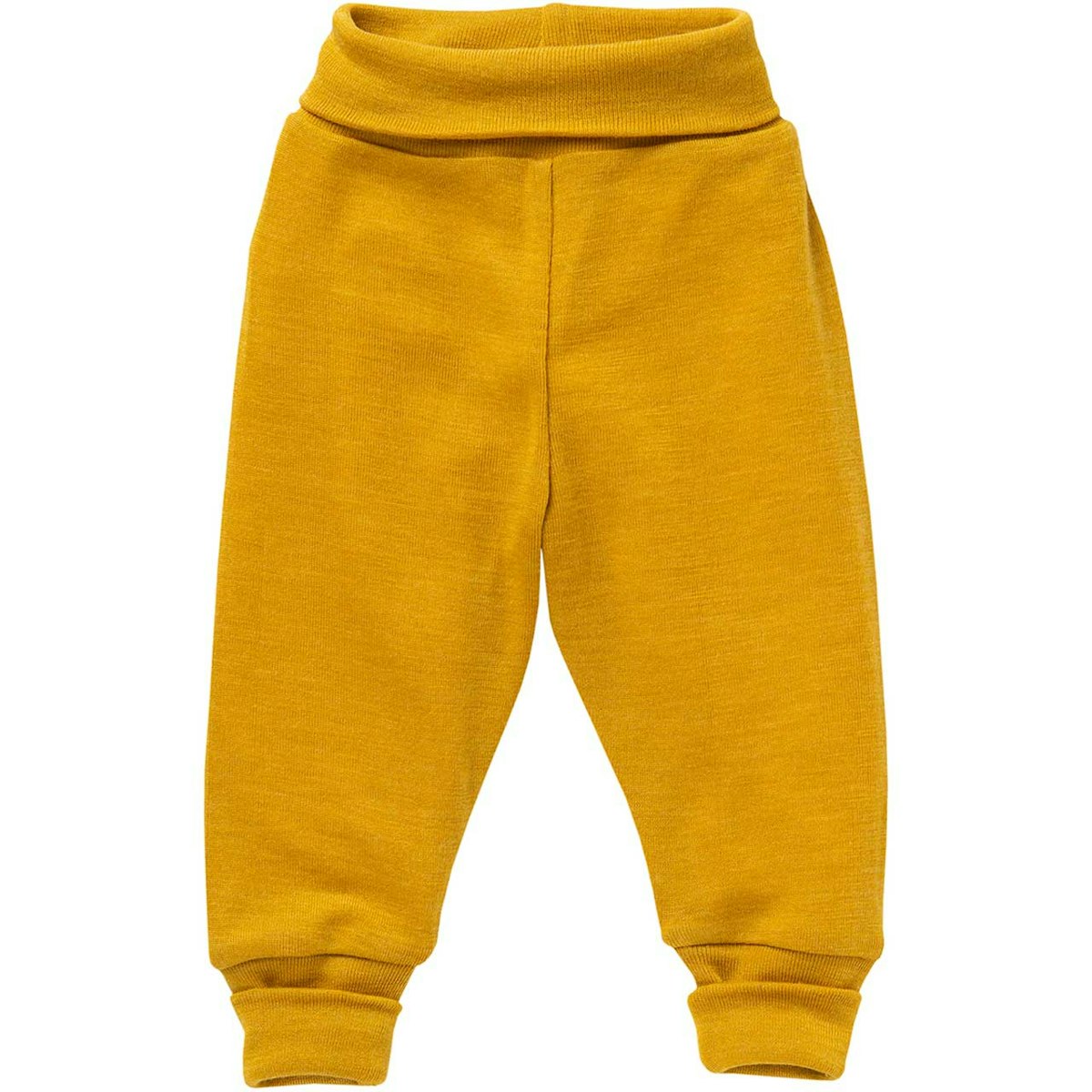 Wolle Seide Hose mit breitem Bund in senfgelb 74/80